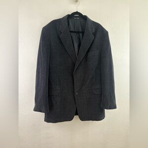 Zagato Signature Collection Mens Black Corduroy Blazer Jacket Size 46L